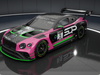 A front angle view of the pink and diamond black SOP livery