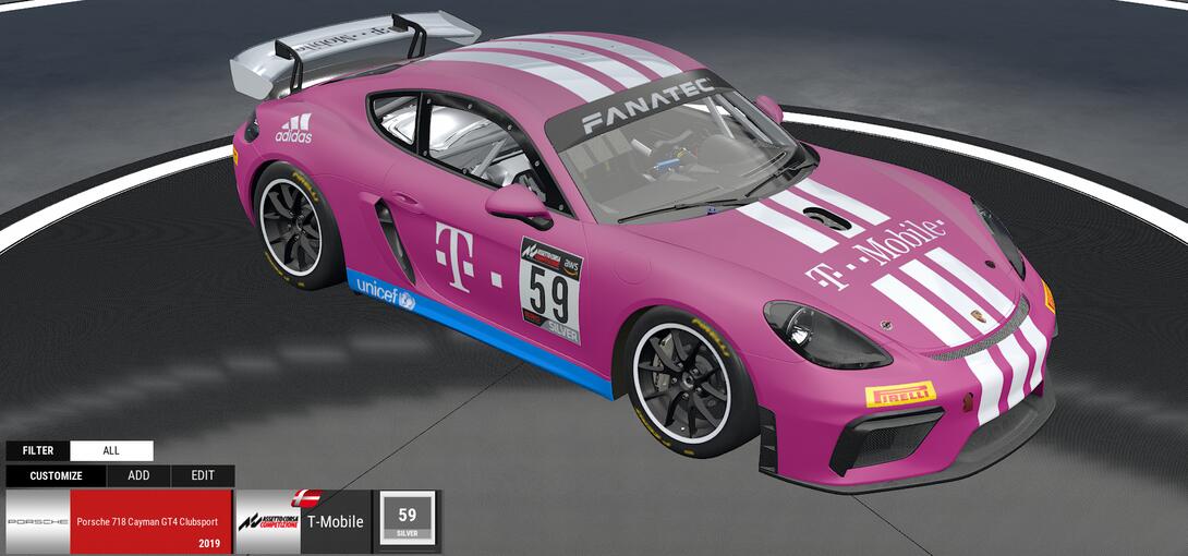 T-Mobile Porsche GT4 view